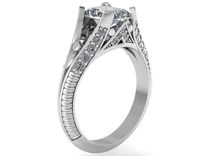 puente diamante anillo 2049 3d impresión modelo oro pavimentar joyería joya plata fabricación Moda diseño cuerda anillos compromiso imprimible libra esterlina 3D print model - Mito3D