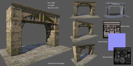 bridge model games-toys game props modeling texture environment games toys accessories 3d print model - Mito3D