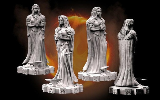 brigid goddess brigit wicca deity god statue witch witchcraft witchery mage enchantment enchanter paganism occultism magician sculpture sculptures druid druidess art 3d print model - Mito3D