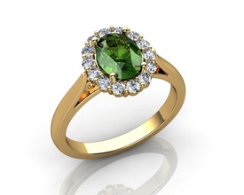 diamante verde turmalina anillo de 18 quilates la joyería el boda compromiso piedras preciosas zafiro amatista granate ruby esmeralda topacio los anillos 3d print model - Mito3D