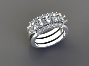 brillante anillo 03 la joyería el platino gem de lujo oro imprimible sterling diamante plata zafiro compromiso ruby moda diamant y belleza los anillos 3d print model - Mito3D