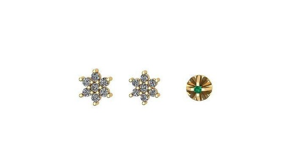 brinco pequeno brinco jewelry earring earrings ouro prata  3d print model - Mito3D