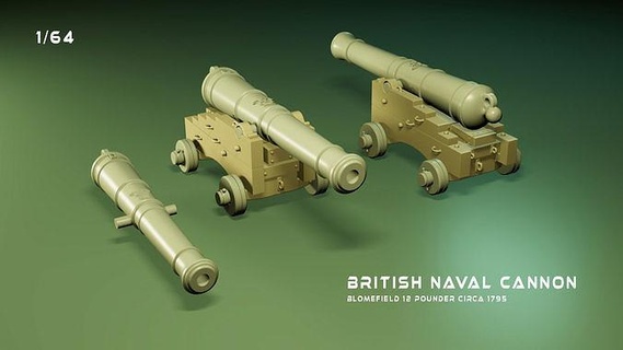 britisch Marine Kanone 1795 Geschichte napoleonisch Segeln maßstabgetreues Modell Nelson Trafalgar Schiff Hobby DIY Militär Fahrzeug Waffe 3d print model - Mito3D