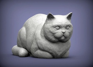 britânico cabelo curto gato animal mamífero selvagem gatinha natureza gatinho escultura estatueta lembrança 3d impressão modelo arte esculturas 3d print model - Mito3D