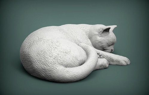 britânico cabelo curto gato animal mamífero selvagem gatinha natureza gatinho escultura estatueta lembrança presente 3d impressão modelo dormindo esculturas arte 3d print model - Mito3D