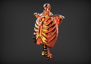 bro human rib shape pendant fashion jewelry challenge other 3d print model - Mito3D