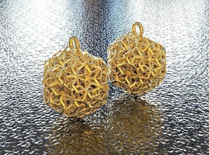 bro woven dodecahedron earring jewelry art math 3dprinting earrings 3d print model - Mito3D