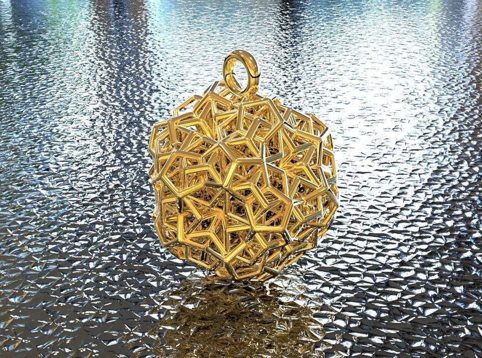 bro woven dodecahedron pendant jewelry pendants art math 3dprinting makerschallenge artchallenge 3D print model - Mito3D