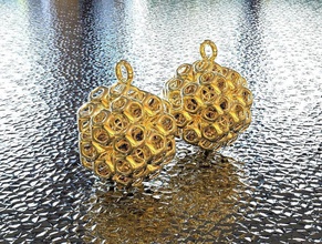 bro tessuto dodechedron 2 orecchino gioielli gli orecchini art per la matematica 3dprinting 3d print model - Mito3D