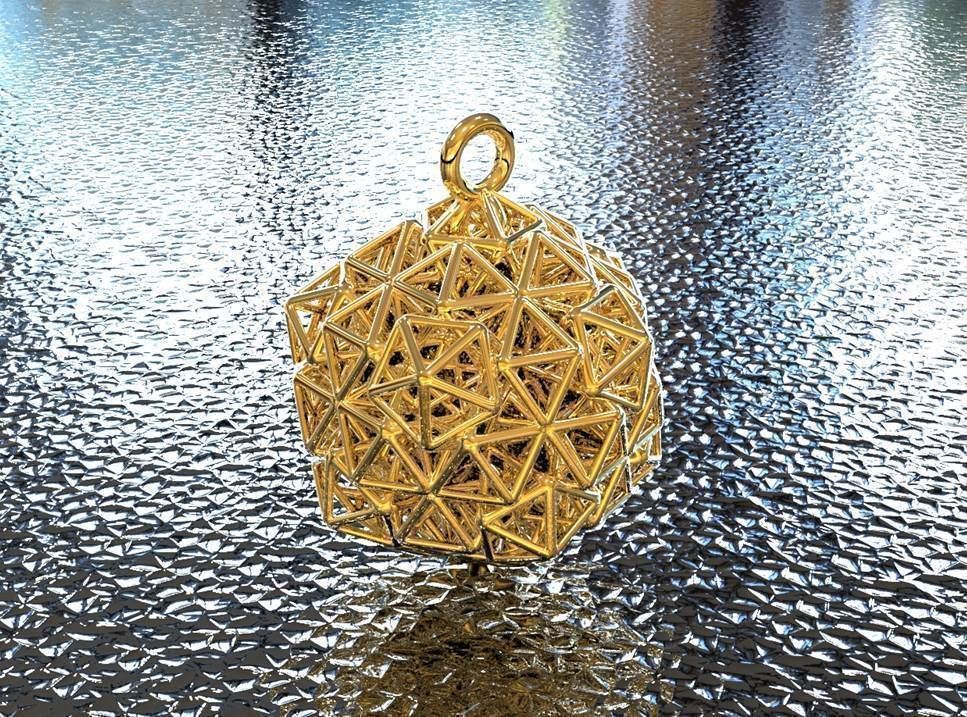 bro woven icosahedron pendant jewelry pendants art math 3dprinting makerschallenge artchallenge 3D print model - Mito3D