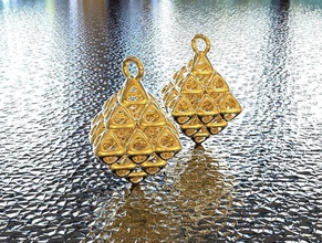 bro woven octahedron 2 earring jewelry earrings art math 3dprinting 3d print model - Mito3D