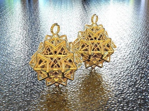 hermano tejido octaedro arete joyería joya arte matemáticas 3dprinting pendientes 3d print model - Mito3D