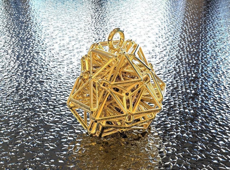 bro woven tetrahedron pendant jewelry pendants art math makerschallenge artchallenge 3D print model - Mito3D