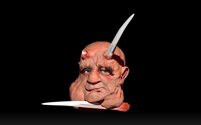 roto demonio cuerno monstruo víspera santos miedo 3dmodel zbrush grasa humano arte esculturas 3D print model - Mito3D