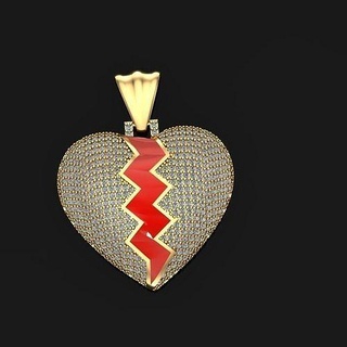 kırık kalp kolye altın mücevher takı kolyeler elmas oyuncak ayı yüzük moda sterlin nişan düğün yüzükler lüks tasarım 3d print model - Mito3D