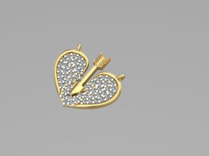 gebrochenes Herz-Anhänger 40 Schmuck gold Silber Platin engagement diamond brillant ring Hochzeit Ohrringe Halsketten Anhänger - Armband 3d print model - Mito3D