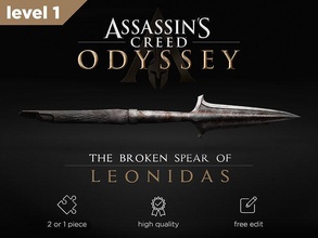 broken spear of leonidas level 1 ac assassin creed odyssey cosplay high premium game toy decoration home print 3d weapon hobby diy greece fantasy art sculptures 3d print model - Mito3D
