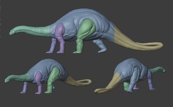brontosaurus vintage dinosaur reptile sculpture animal statue extinct nature science sauropod games toys 3d print model - Mito3D
