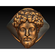 bronze silver marcus aurelius mensring roman rome empire emperor ring fashion jewelry rings 3d print model - Mito3D