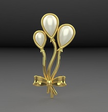 broş balon takı kolye altın Gümüş gem değerli bayanlar platin grup taş hediye hava moda güzellik lüks sterling 3d print model - Mito3D