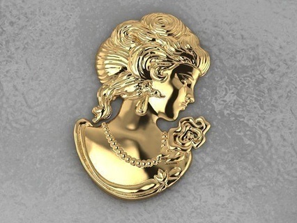 brooch lady printable brooches design jewelry pendant woman platinum silver gold angel bride wedding female jewellery engagement pendants brooche 3d print model - Mito3D