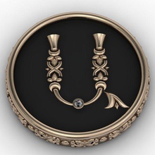 brooche armena della lettera gioielli 3dprinted gemelli il design moda oro d'oro gioiello di stampa stampabile la argento alfabeto armeno pulsante spille antiquariato tipo carattere 3d print model - Mito3D