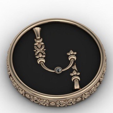 brooche Ermeni k harfi takı 3dprinted kol düğmeleri tasarım moda altın mücevher baskı yazdırılabilir Gümüş alfabe mektup düğme broş antika yazı tipi 3d print model - Mito3D