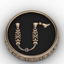 brooche harfi m Ermeni takı 3dprinted kol düğmeleri tasarım moda altın mücevher baskı yazdırılabilir Gümüş alfabe mektup düğme broş antika yazı tipi 3d print model - Mito3D