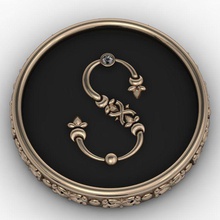 brooche Ermeni harfi t takı 3dprinted kol düğmeleri tasarım moda altın mücevher baskı yazdırılabilir Gümüş alfabe mektup düğme broş antika yazı tipi 3d print model - Mito3D