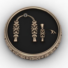brooche Ermeni harf u takı 3dprinted kol düğmeleri tasarım moda altın mücevher baskı yazdırılabilir Gümüş alfabe mektup düğme broş antika yazı tipi 3d print model - Mito3D