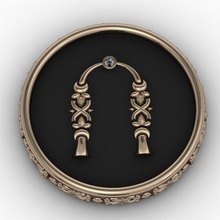 brooche Ermeni mektubu vo takı 3dprinted kol düğmeleri tasarım moda altın mücevher baskı yazdırılabilir Gümüş alfabe mektup düğme broş antika yazı tipi 3d print model - Mito3D