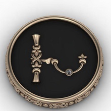 brooche mektup xh Ermeni takı 3dprinted kol düğmeleri tasarım moda altın mücevher baskı yazdırılabilir Gümüş alfabe düğme broş antika yazı tipi 3d print model - Mito3D