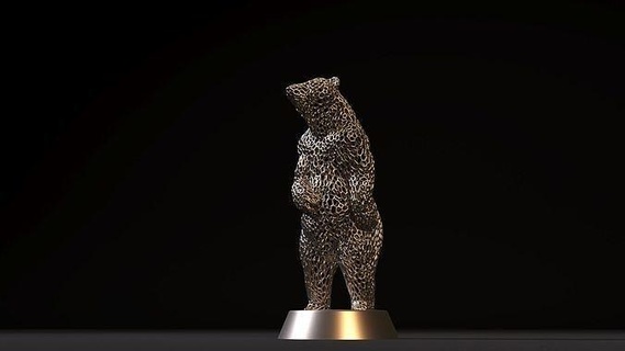 braun Bär voronoi Skulptur Grizzly schwarz Tier Teddy Statue Natur Kunst druckbar Skulpturen Zahl Teddybär 3d print model - Mito3D