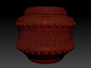 marron vase céramique texture vaza modèle ztl obj ipg maison décor 3d print model - Mito3D
