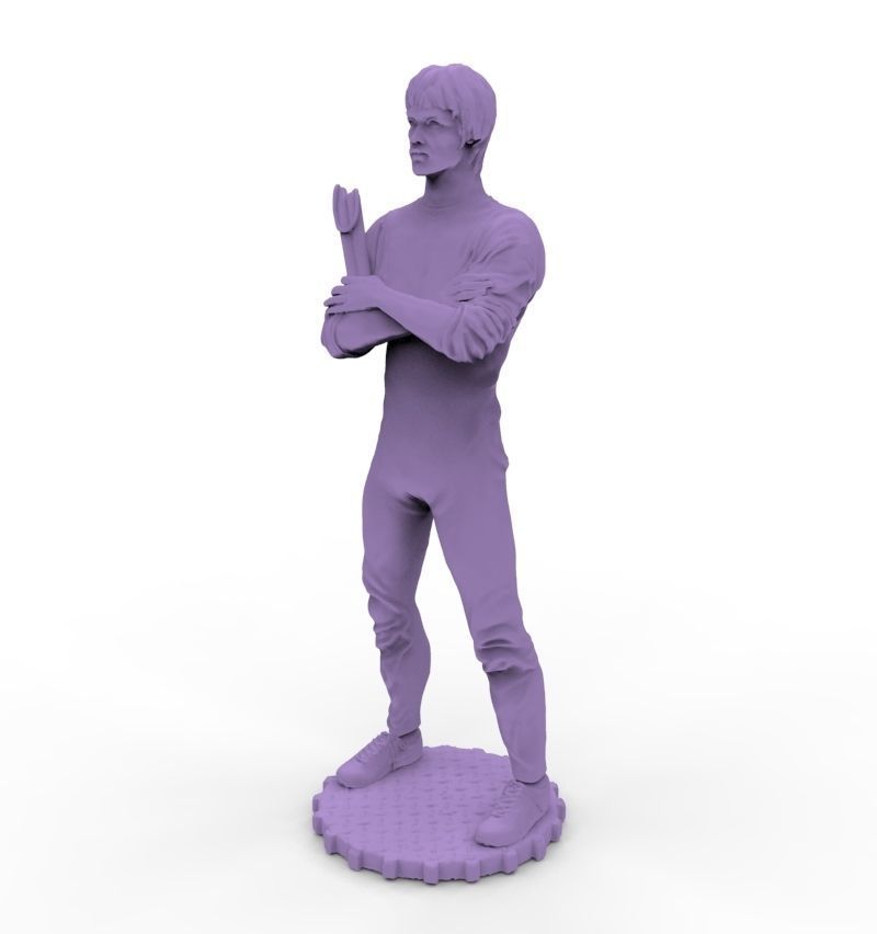 bruce lee statuette toy statue art scans replicas 3D print model - Mito3D