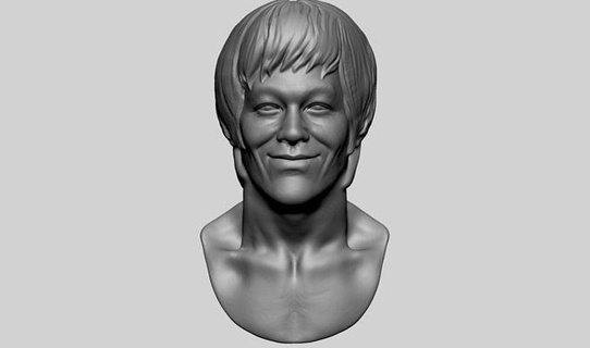 Bruce Lee buste personnages personnage célébrité Humain homme tête Masculin superficiel anatomie visage zbrush 3dprint imprimable statue figure portrait art sculptures 3d print model - Mito3D