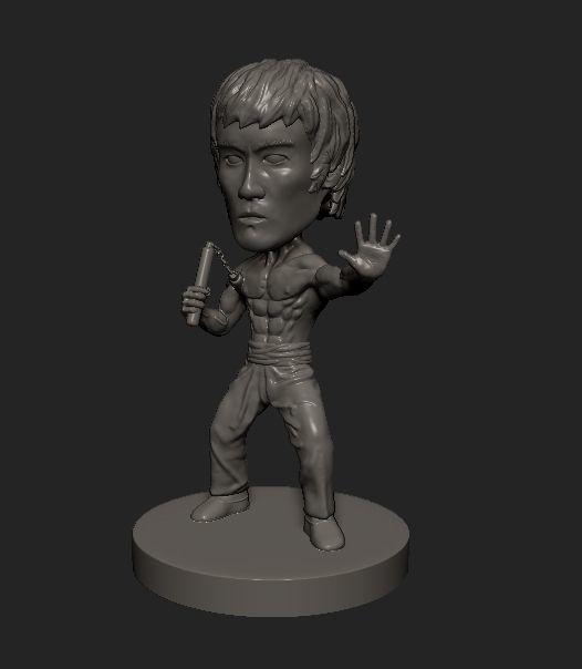 bruce sotavento dibujos animados estatua escultura arte celebridad kung fu marcial artista coleccionable miniaturas famoso esculturas 3D print model - Mito3D