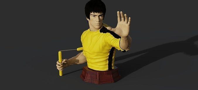 Bruce Lee oyun ölüm büst Brucelee heykel baskı Yazdır koleksiyon Sanat heykeller 3d print model - Mito3D