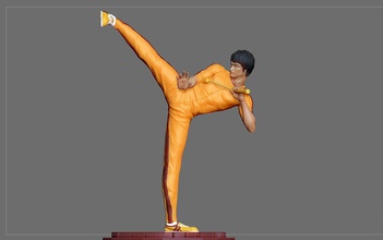 bruce lee statue 2 action movie star kungfu master martial arts art sculptures 3d print model - Mito3D