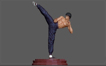 bruce lee statue action film étoile kungfu maître martial arts cool muscle art sculptures 3d print model - Mito3D