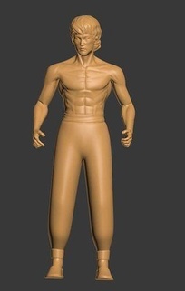 Bruce Lee Statue Kung Fu Meister kriegerisch Kunst 3d Modell Aktion Film Star cool Muskel Skulpturen 3d print model - Mito3D