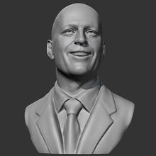 bruce willis 3d yazdır model insanlar insan baş vesika büst şekil adam heykel aktör vücut şöhret sanat heykeller 3d print model - Mito3D