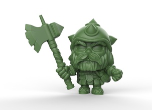 bruenor dwarf battle axe fantasy fictional creature character miniature boardgames games toys board 3d print model - Mito3D