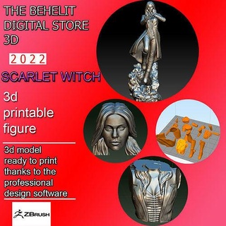bruja escarlata wanda bruja Escarlata maravilla figura Arte impresion3d esculturas 3d print model - Mito3D
