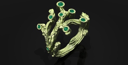 brunch ring jewellery jewelry gold printable diamond jewel gem fashion engagement wedding rings 3d print model - Mito3D