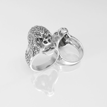 brutal hombres plata gorila cabeza anillo preparado 3d impresión joyería joya imprimible oro luz estrellas platino animal remar anillos 3d print model - Mito3D