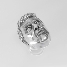 brutal mens silver tramp head ring model prepared 3d print jewelry scull platinum printable 3dmodel gold sterling rings 3d print model - Mito3D