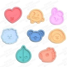 bt21 cookie cutter set of 8 cutters cithen home cook cookies stamp cartoon tv koya rj shooky mang chimmy tata cooky van house kitchen dining 3d print model - Mito3D