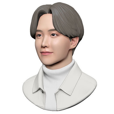 bts hope jhope schlauch büste zahl kunst berühmtheit sänger kpop skulptur kopf gesicht skulpturen 3d print model - Mito3D