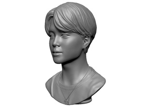 bts jimin cara cabeza escultura kpop cantante celebridad arte hombre figura busto esculturas 3d print model - Mito3D